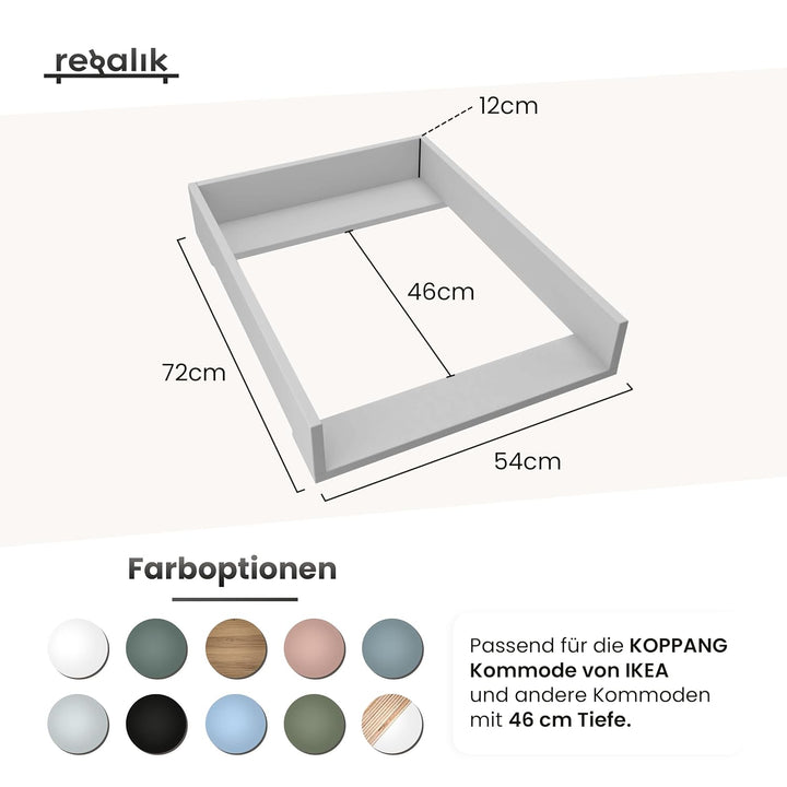Wickelaufsatz für Koppang von IKEA, Wickeltischaufsatz für 46 cm Kommoden, Abnehmbar Wickelkommode a