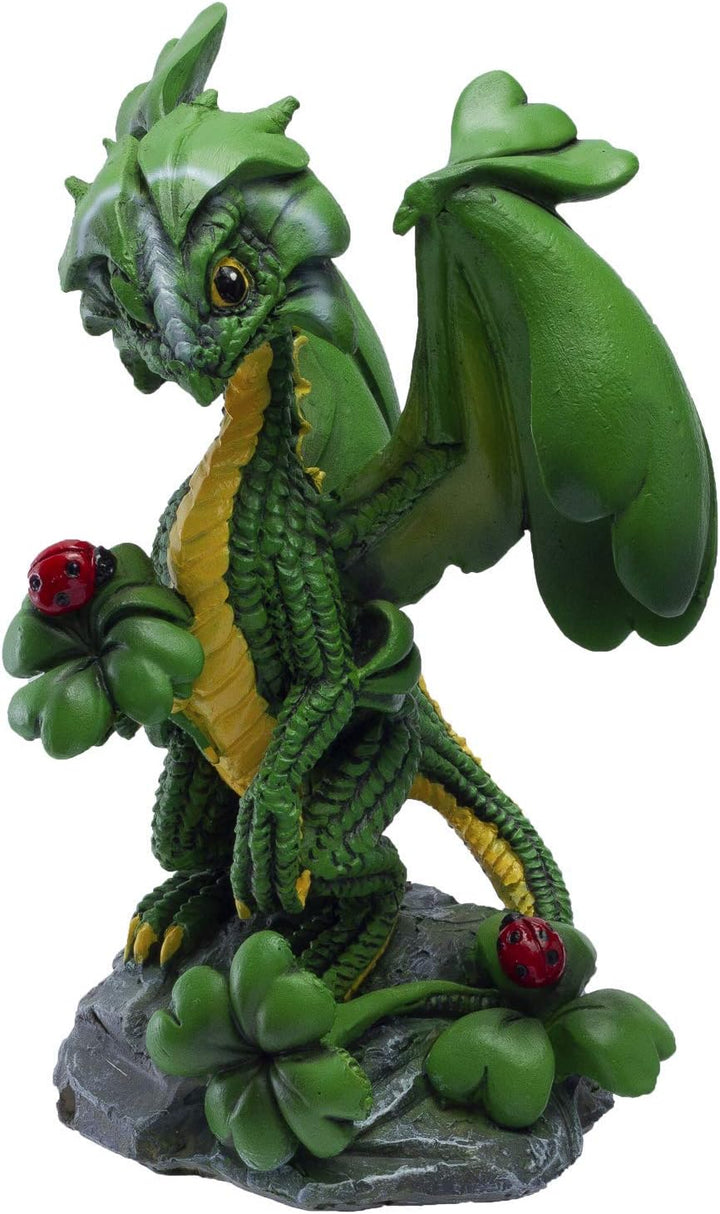 Pacific Giftware Drachen Figur Glücksklee by Stanley Morrison - Glücksbringer Klee Deko Statue Fanta