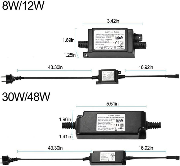 IP67 Wasserdicht Transformator LED Licht Treiber Stromversorgung DC 12V 48W Adapter Netzteil für Aus