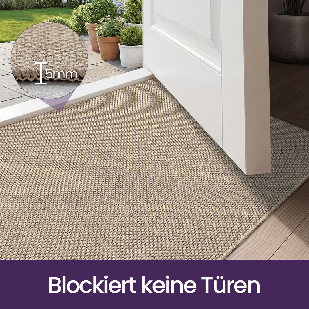 DEXI Schmutzfangmatte Innen 44 x 76 cm, rutschfest Fussmatte waschbar, absorbierend Fussmatte, Dünne