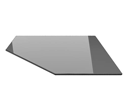 Fünfeck 100x100cm Glas schwarz - Funkenschutzplatte Kaminbodenplatte Glasplatte f. Kaminofen (Schwar