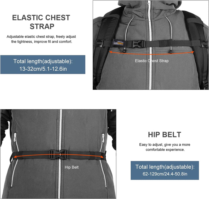 Mountaintop 30L/40L Wanderrucksack Herren Damen Daypack für Alltag und Outdoor, Tageswanderungen und