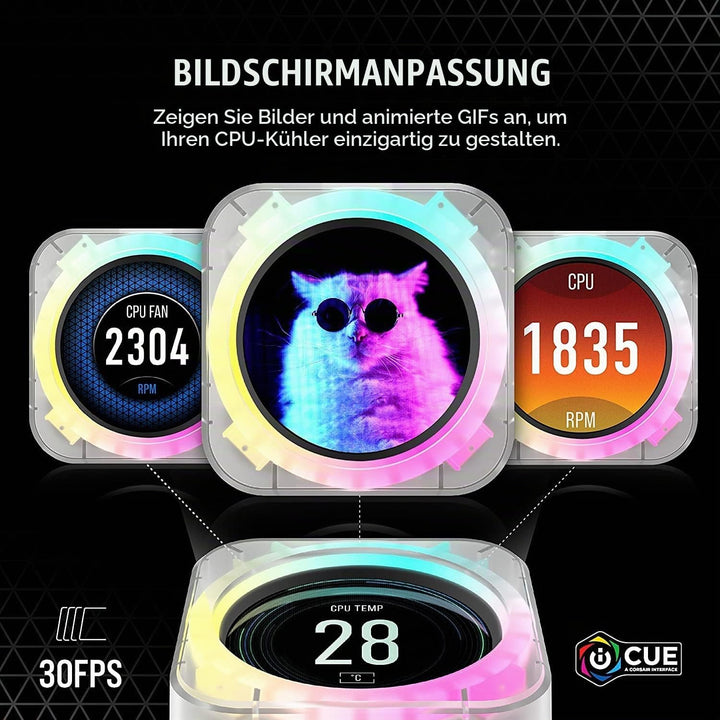 Corsair iCUE Elite CPU-Kühler LCD-Display Upgrade-Kit - IPS-LCD-Bildschirm mit anpassbarer Anzeige,