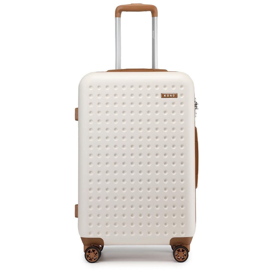 KONO Koffer Trolley Gross Hartschalenkoffer Reisekoffer von ABS Hartschalen Handgepäck mit 4 Spinner