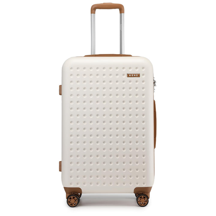 KONO Koffer Trolley Mittelgross Hartschalenkoffer Reisekoffer von ABS Hartschalen Handgepäck mit 4 S