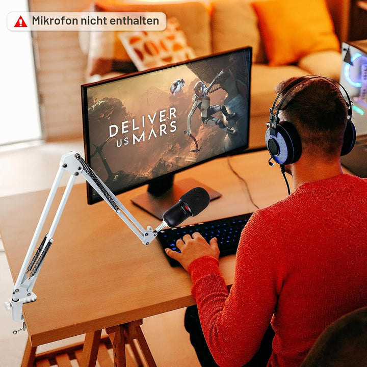 SUNMON für HyperX SoloCast / 2 Mikrofonarm– Universeller Solo Cast 2 Mic Boom Arm mit Mikrofonabdeck