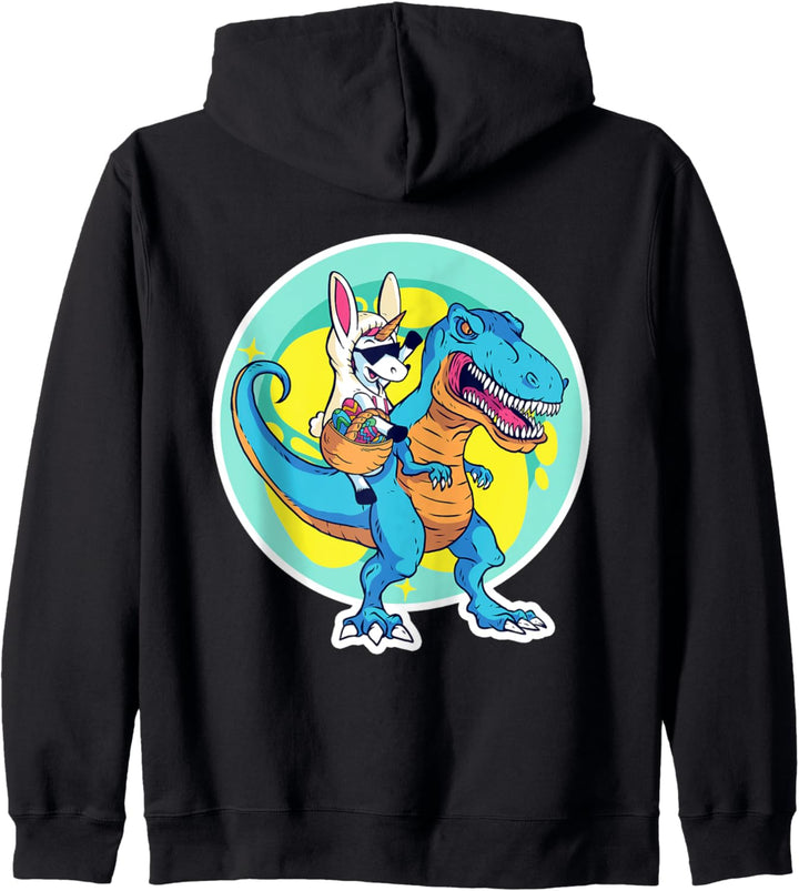 Unicorn Bunny Costume on a T Rex Dinosaur Happy Easter Kids Kapuzenjacke