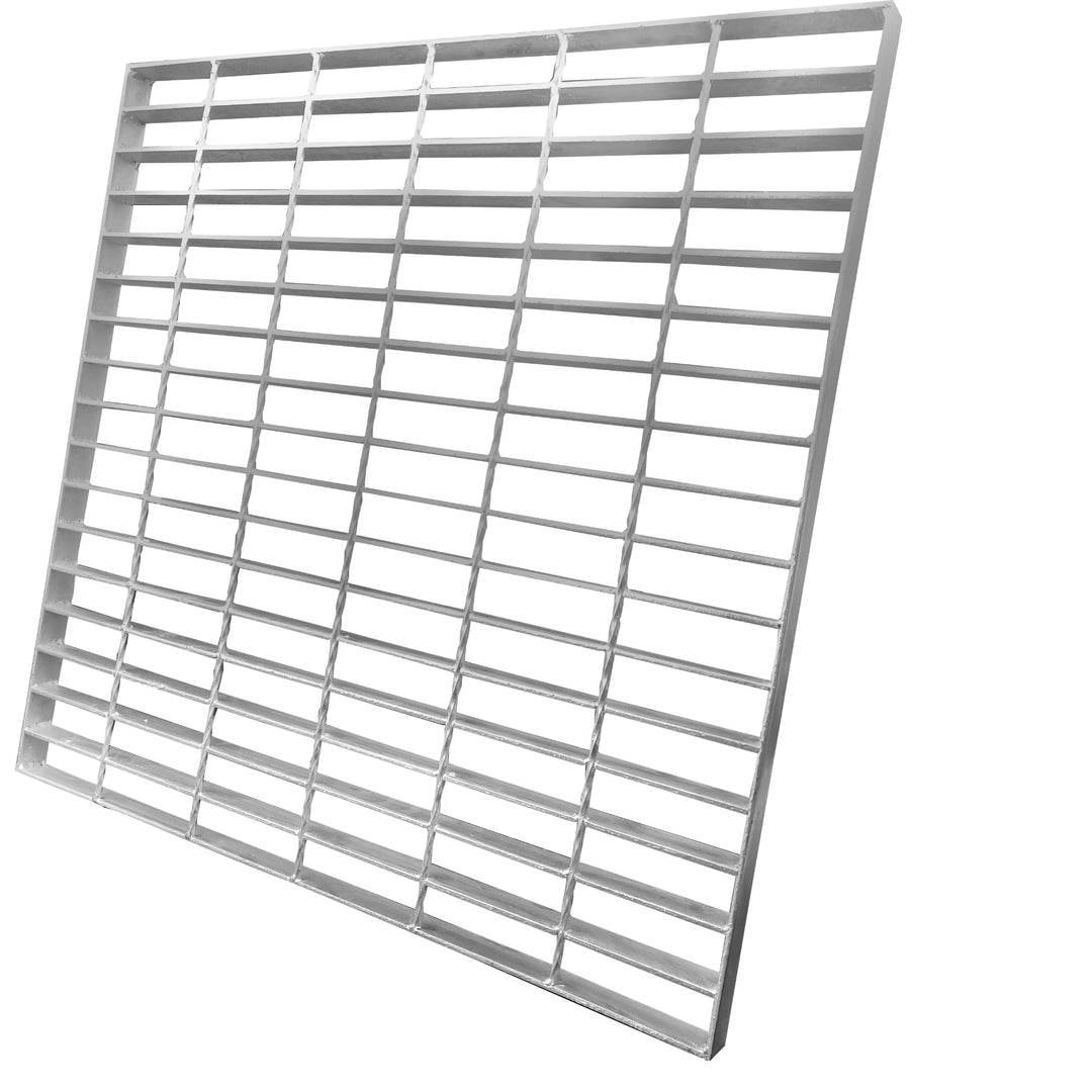 Gitterrost Verzinkt 600x600 mm, B125 Schwerlast Ablaufrost für Einfahrt & Hof, Feuerverzinkter Stahl
