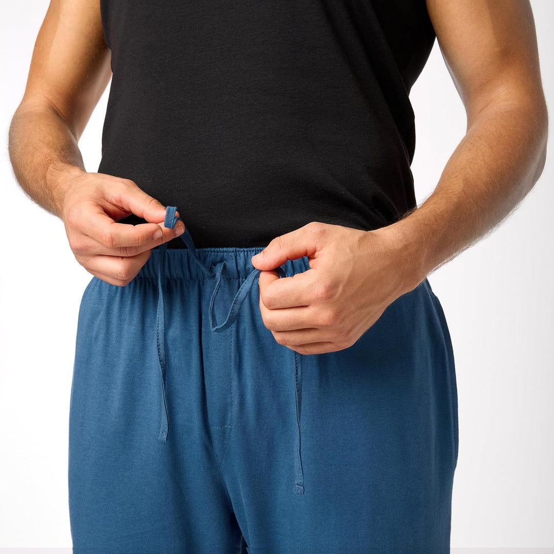 Timone Herren Schlafanzugshose Lang Pyjamahose aus Baumwolle Freizeithose Schlafhose Loungewearhose