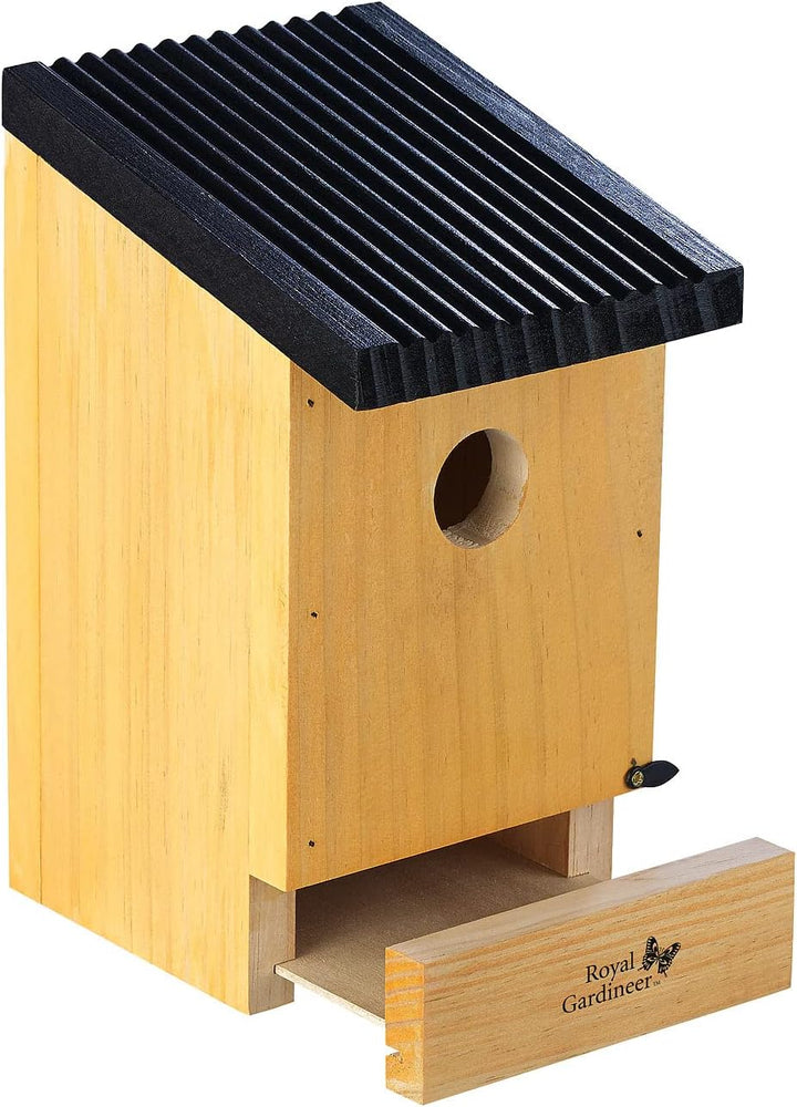 Royal Gardineer Vogel Nistkasten: 2er-Set Tannenholz-Nistkästen für Wildvögel, 22x14x12 cm, vormonti
