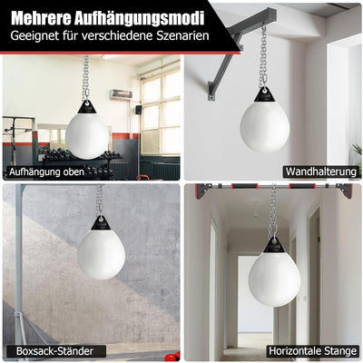 GYMAX Wasserboxsack Boxing Punching Bag Erwachsene Schwerer Boxsack Weiss, Weiss