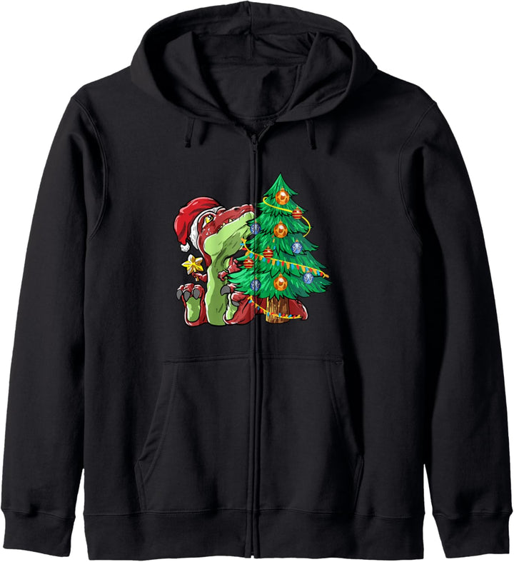 Lustiges T-Rex Can't decorate The Christmas Tree Artwork Kapuzenjacke