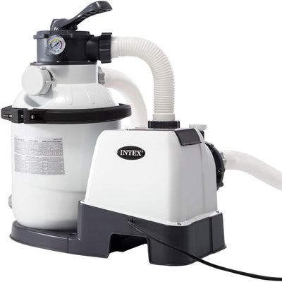 Intex 120 Volt Krystal Clear Salzwa-sser System-26668GS Salzwas-ser, Grau, Schwarz und Weiss, 41x34x