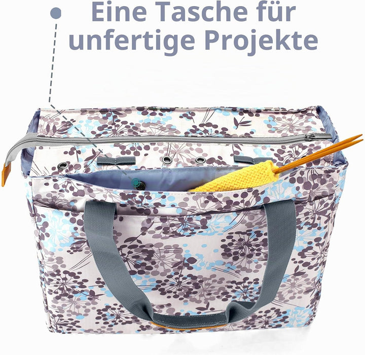 Teamoy Stricktasche Aufbewahrung, Aufbewahrungstasche für Wolle, Stricknadeln, Häkelnadeln, Strickpr