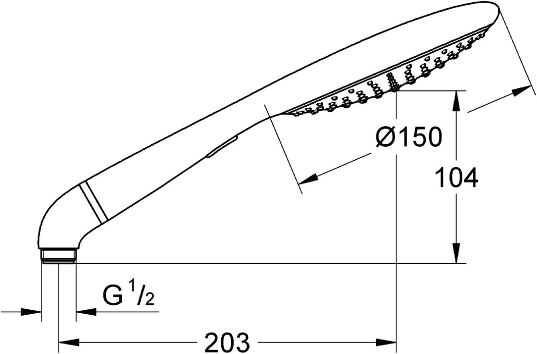 GROHE Rainshower Solo 150 - Handbrause (wassersparend, 2 Strahlarten, langlebige Oberfläche), chrom,