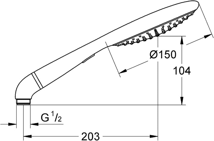 GROHE Rainshower Solo 150 - Handbrause (wassersparend, 2 Strahlarten, langlebige Oberfläche), chrom,