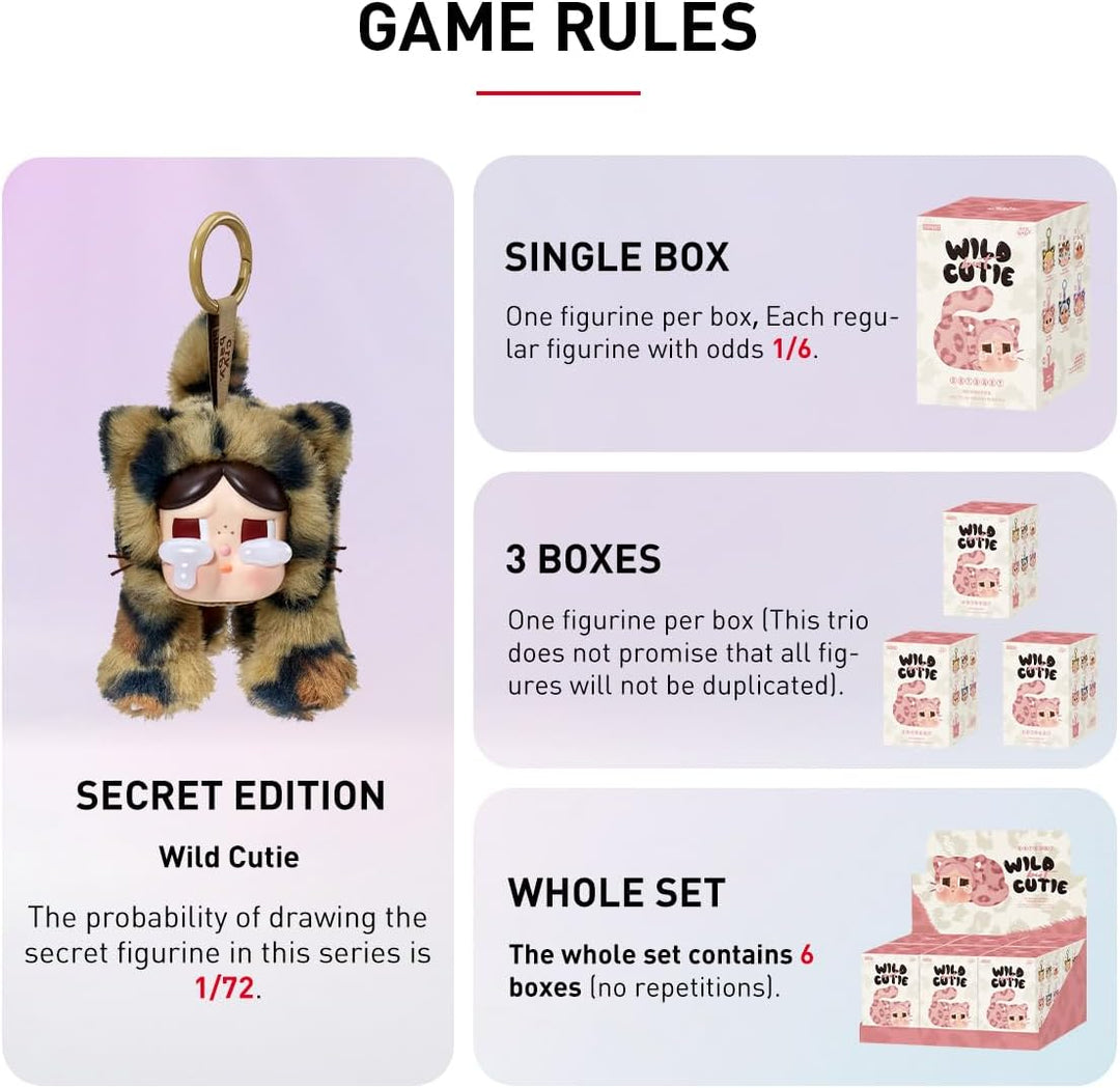 POP MART Crybaby Wild but Cutie Series - Vinyl Plush Pendant Anime Actionfiguren Sammelfiguren Samml