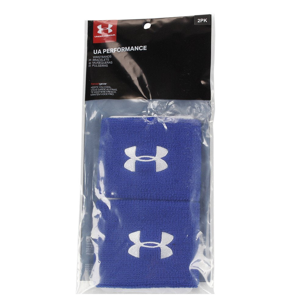 Under Armour Herren Ua Performance Wristbands Schweissband Einheitsgrösse Blau/Weiss, Einheitsgrösse