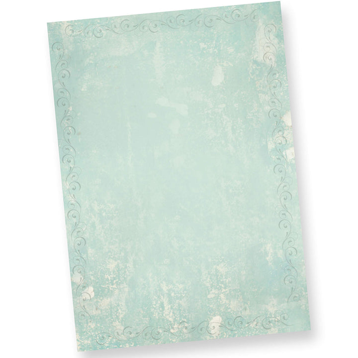 Briefpapier Türkis Grün marmoriert (1000 Blatt) Vintage-Retro Beidseitig DIN A4 297 x 210 mm 90 g/qm