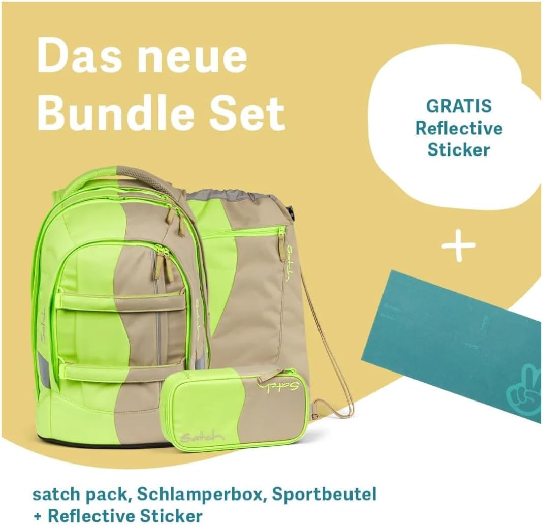 Satch Pack Bundle ab 5. Klasse ergonomisch 4-teilig 30L Stauraum standfest Organisationstalent Doubl