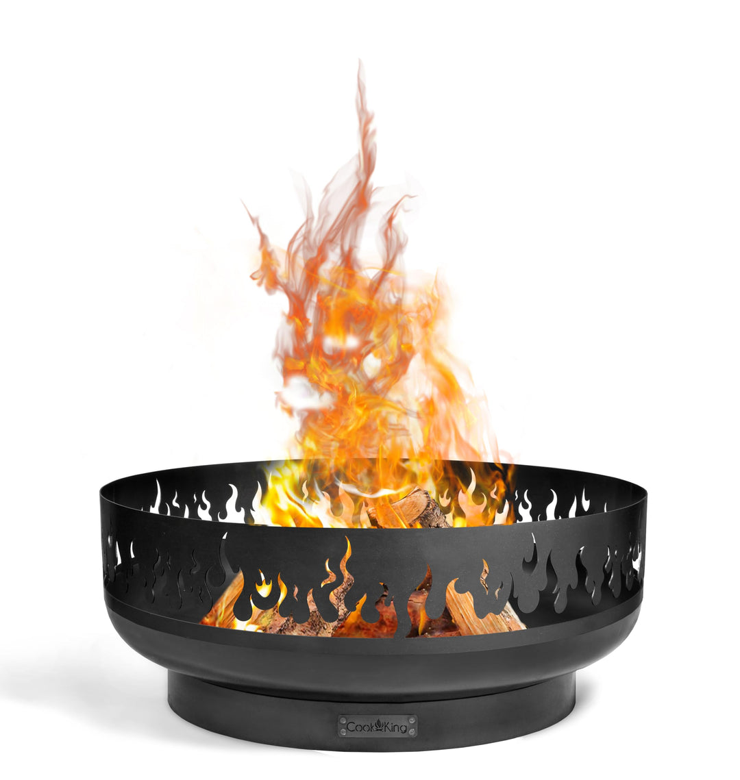 Cook King Feuerschale „FIRE“ 80 cm Feuerstelle Grill BBQ Feuerkorb Stahl Feuerwanne Gartengrill Gril