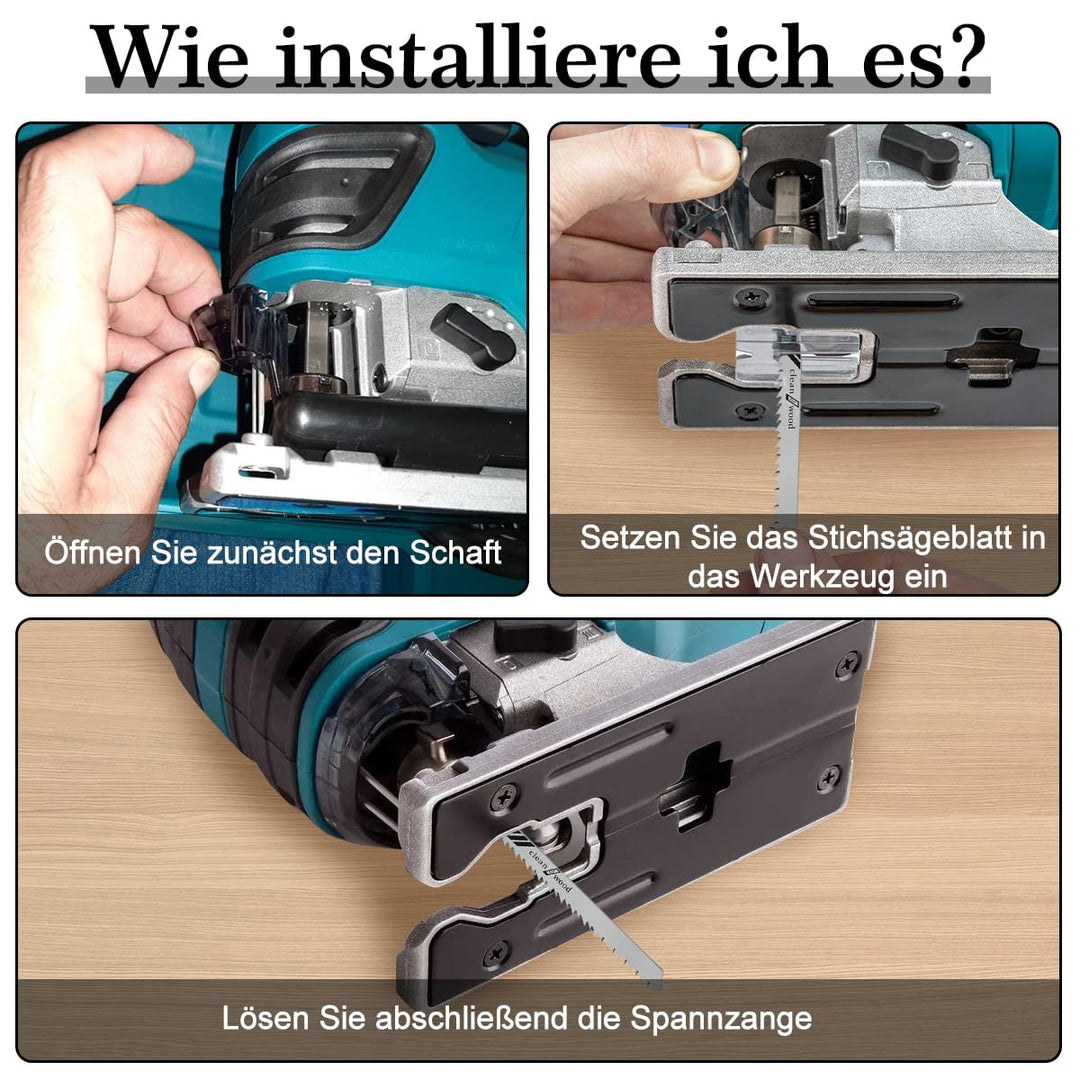 60tlg Stichsägeblätter Set, T-Schaft Stichsägeblätter für Holz, Kunststoff und Metall, Sägeblätter S