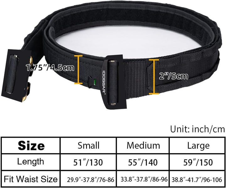 IDOGEAR 2 Zoll Taktischer Gürtel Combat Schnellverschlussschnalle Rigger Gürtel im Militärstil Molle