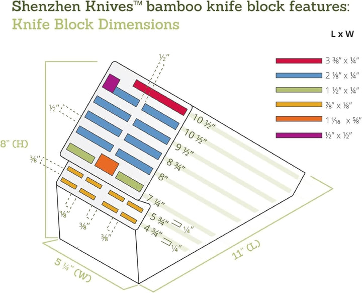 Universal-Messerblock mit 20 Schlitzen: Shenzhen grosser Bambusholz-Messerblock ohne Messer - Metzge