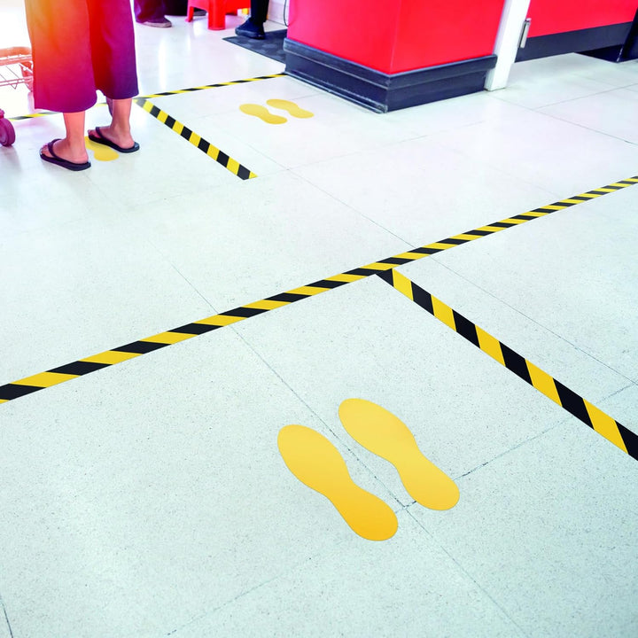 Durable Bodenmarkierung Fussform (Selbstklebende Markierungsfüsse, 5 Paar) RAL 1003 Signalgelb, 1727