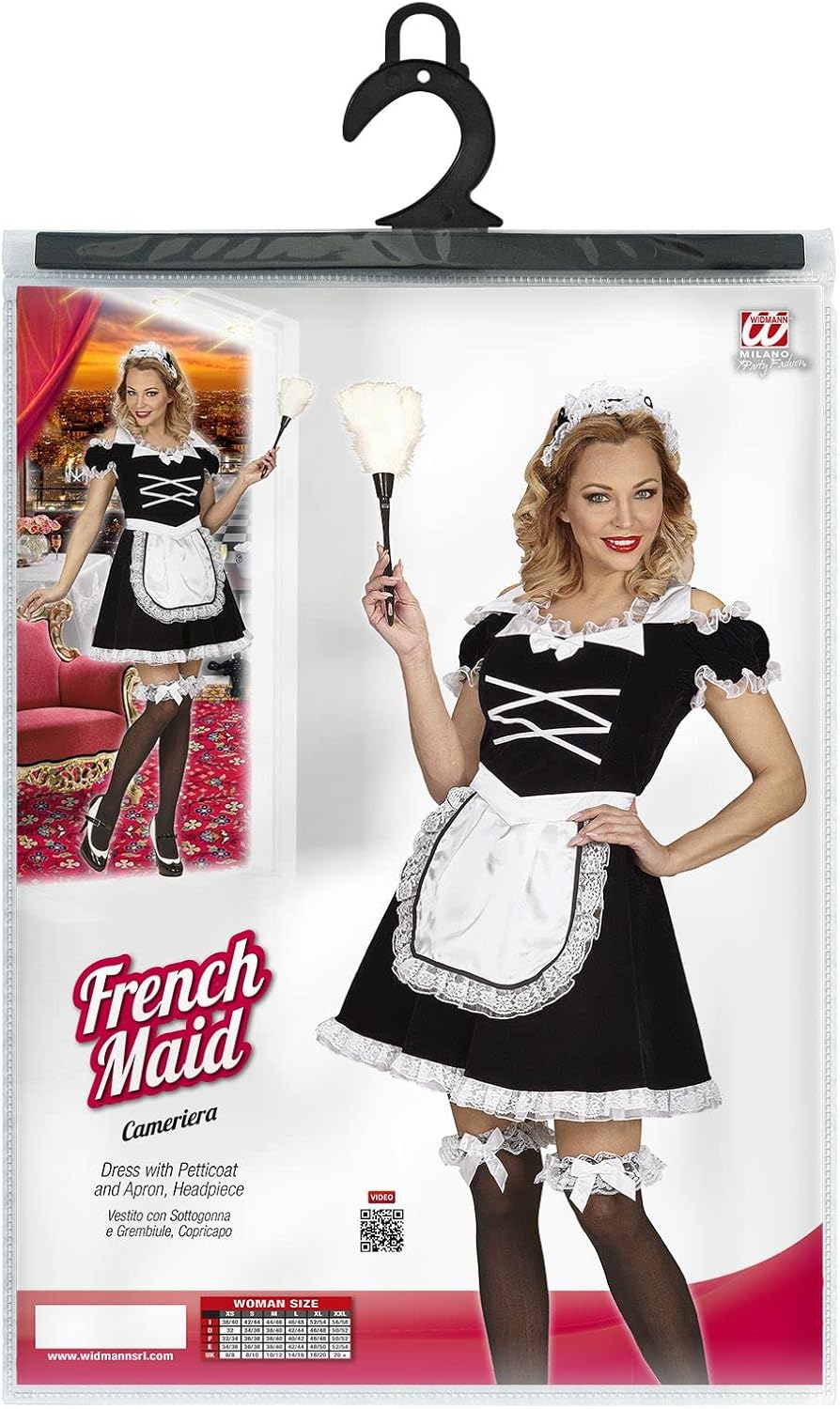 "FRENCH MAID" (dress with apron, headpiece) - (XL), XL