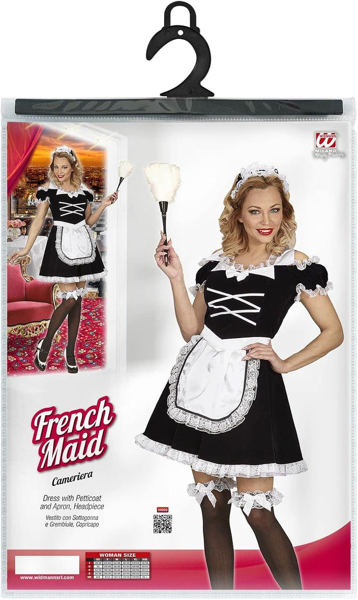 "FRENCH MAID" (dress with apron, headpiece) - (XL), XL