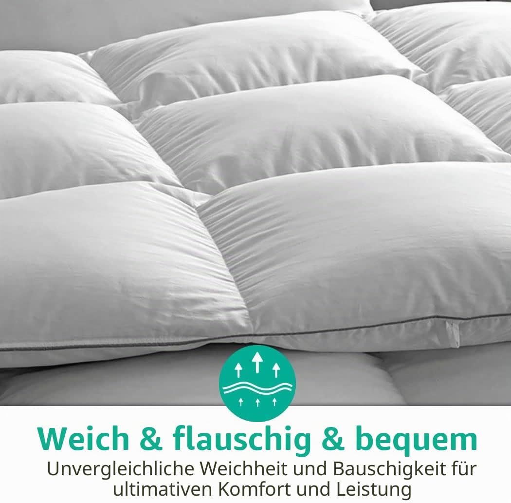 APSMILE Leichte Gänse Daunendecke, Sommerdecke 155x220cm, Hotel Collection Bettdecke mit Daunen und