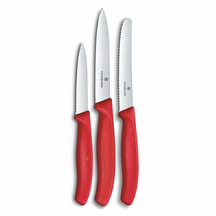 Victorinox Swiss Classic Küchenmesser Set, 3teilig, Gemüse-, Tomaten- und Frühstücksmesser, Rostfrei