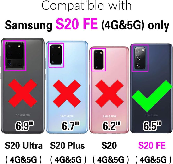 Asuwish Handyhülle für Samsung Galaxy S20 FE 5G Hülle mit Band Kartenfach Klappbar Geldbörse Ständer