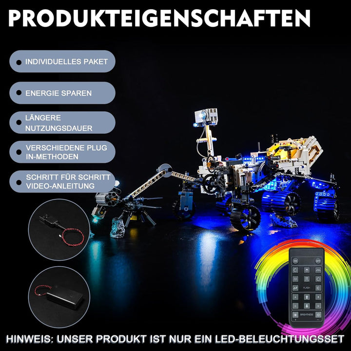 Fernbedienung Licht-Kit für Lego NASA Mars Rover Perseverance 42158 (Kein Lego-Modell), Led Beleucht