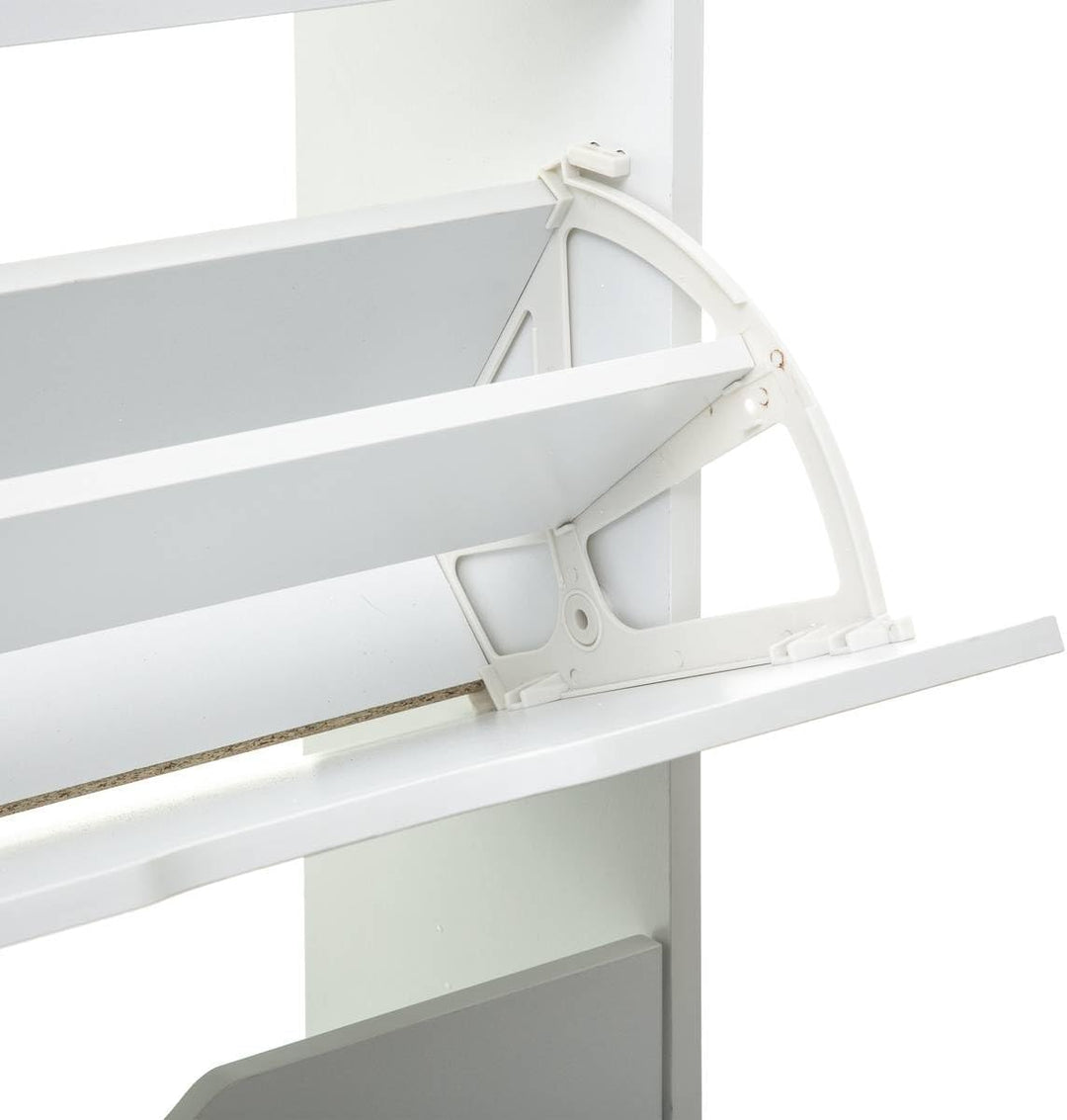 5five - schuhschrank mit 3 schubladen weiss 60 x 24 x 118 cm Weiss, 60 x 24 x 118 cm Weiss