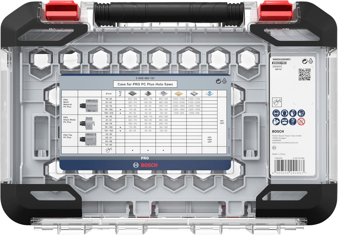 Bosch 1x PRO Empty Case für Power Change Plus Lochsäge-Set (364 x 225,5 mm,) Neue Version, Neue Vers