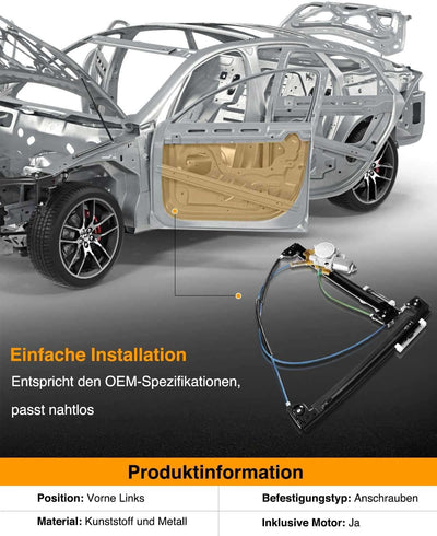 Frankberg Fensterheber mit Motor Vorne Links Kompatibel mit M-i-n-i R50 R52 R53 Coo-per One Works Sc