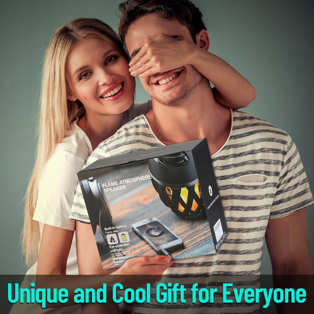 Outdoor-Bluetooth-Lautsprecher,Bluetooth Lautsprecher mit Licht,IP65 Wasserdicht,Kabellos,LED-Flamme