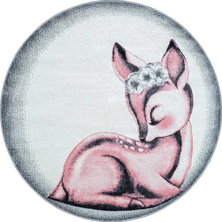 Kinderteppich Rehkitz Muster Mädchen Teppich Weich &Soft Teppich Kinderzimmer Babyzimmer Jugendzimme