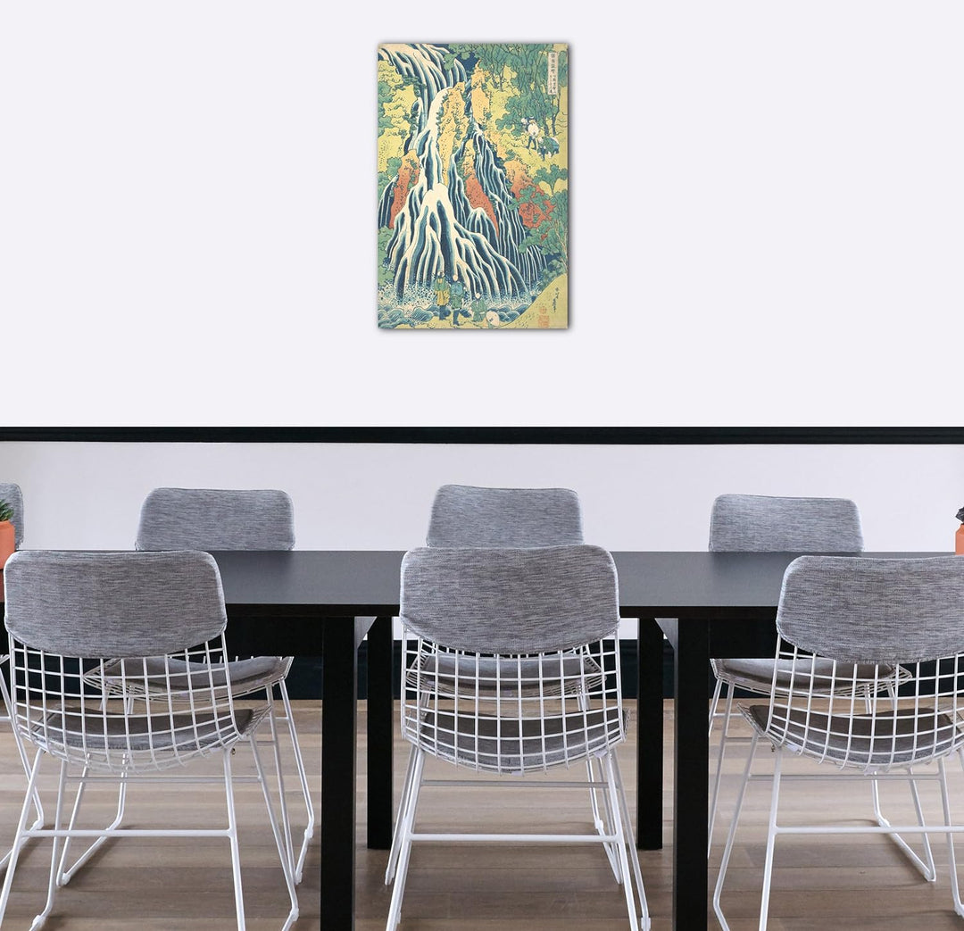 Printed Paintings Leinwand (70x100cm): Katsushika Hokusai - Kirifuri-Wasserfall am Kurokami-Berg 70x
