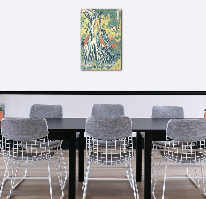 Printed Paintings Leinwand (70x100cm): Katsushika Hokusai - Kirifuri-Wasserfall am Kurokami-Berg 70x