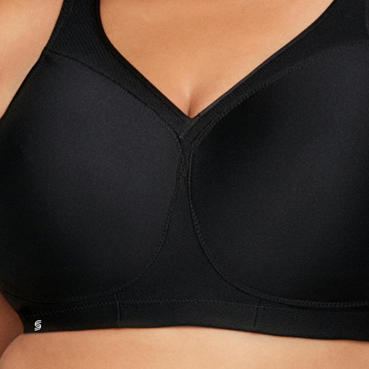 Glamorise Damen Sports Bra, Undurchsichtige 75B Schwarz, 75B Schwarz