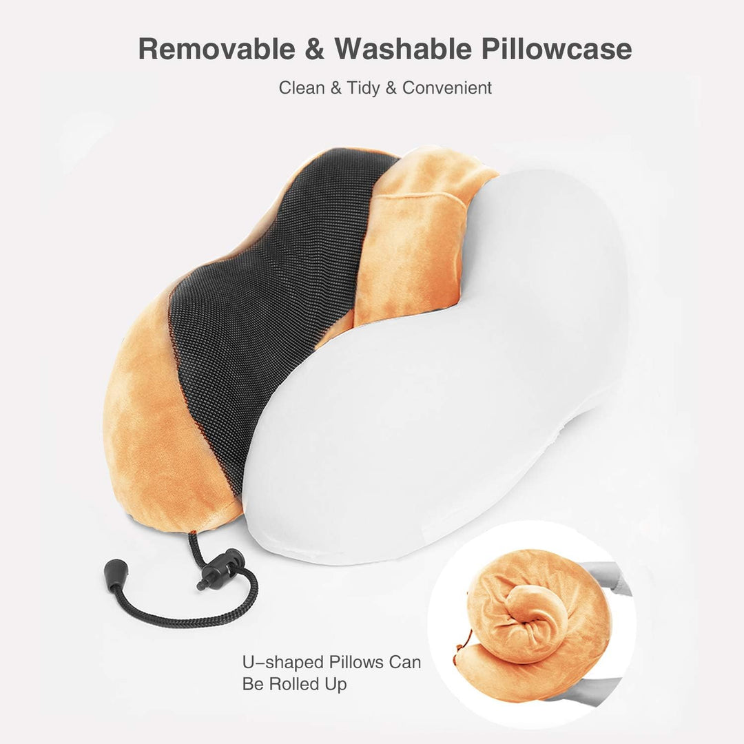 FANDARE Nackenkissen Reisekissen aus Memory-Schaum Neck Pillow Damen Herren Nackenhörnchen Nackenstü