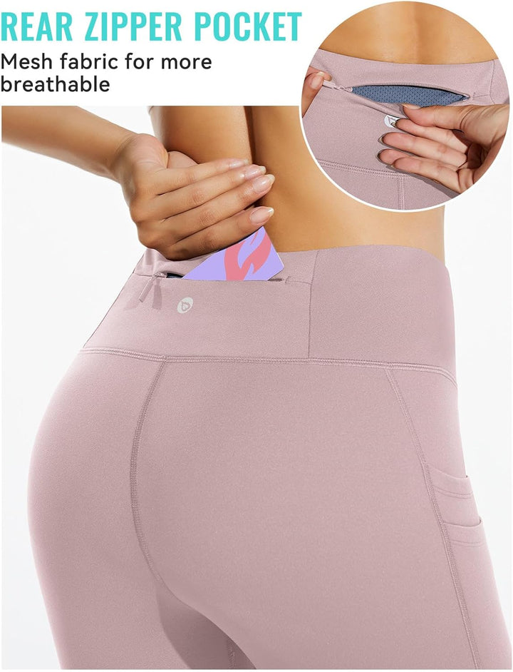 baleaf Damen Leggings Damen Reissverschlusstasche Sporthose Winter Thermo Legging gefüttert Fleeceho