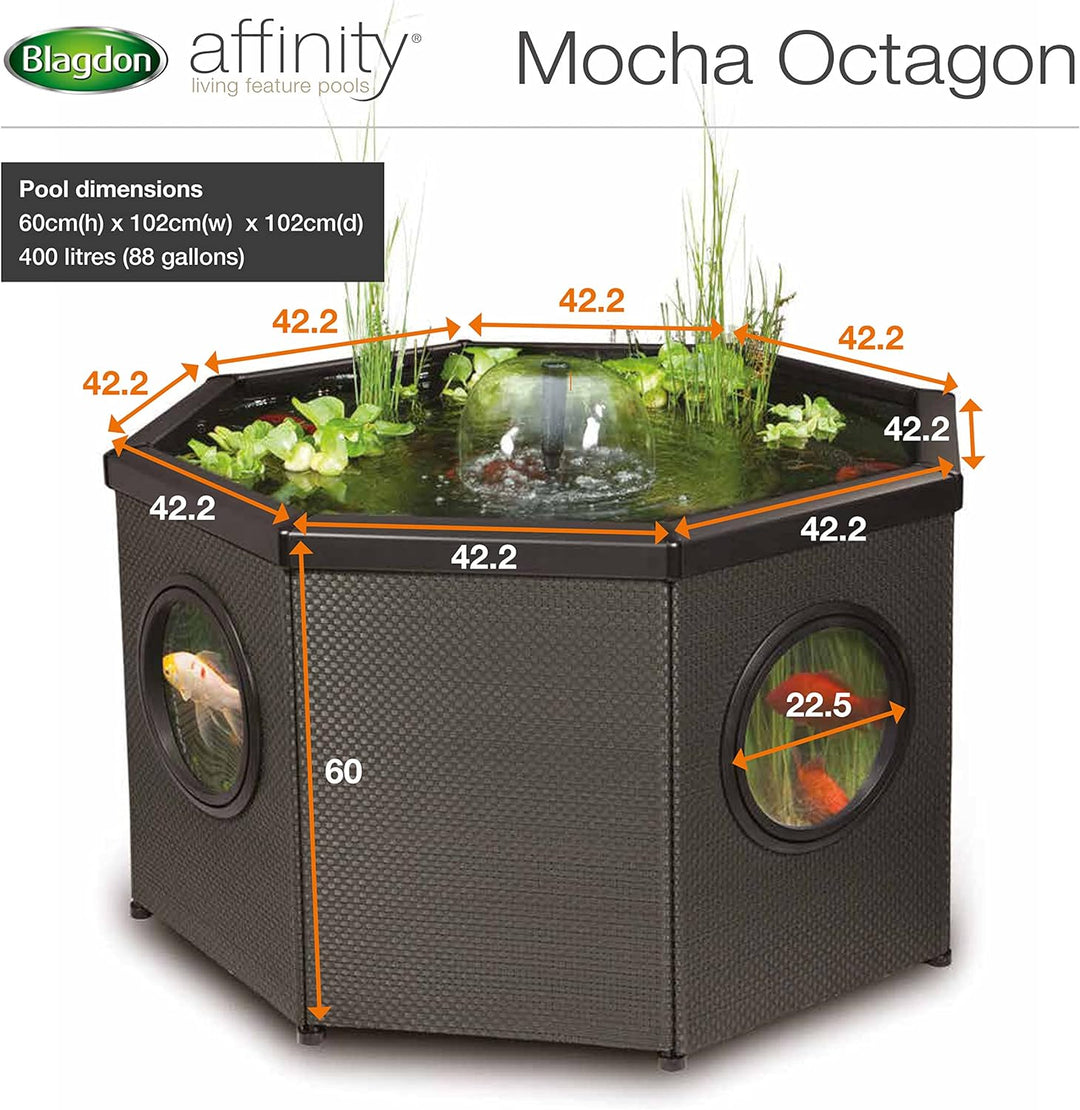 Blagdon Ersatzeinlage für den Affinity Mokka Octagon Living Wasserspiel Pool Mokka-achteckig, Mokka-
