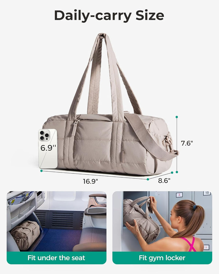 bagsmart Reiki Sporttasche für Damen, Reisetasche für Yogamatten mit Nass- und Trockenfach, 18L Gest