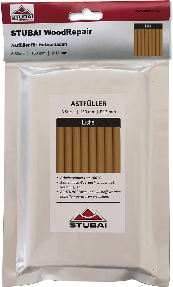 STUBAI WoodRepair Astfüller für Holzschäden 150mm, 8 Stäbe, Eiche