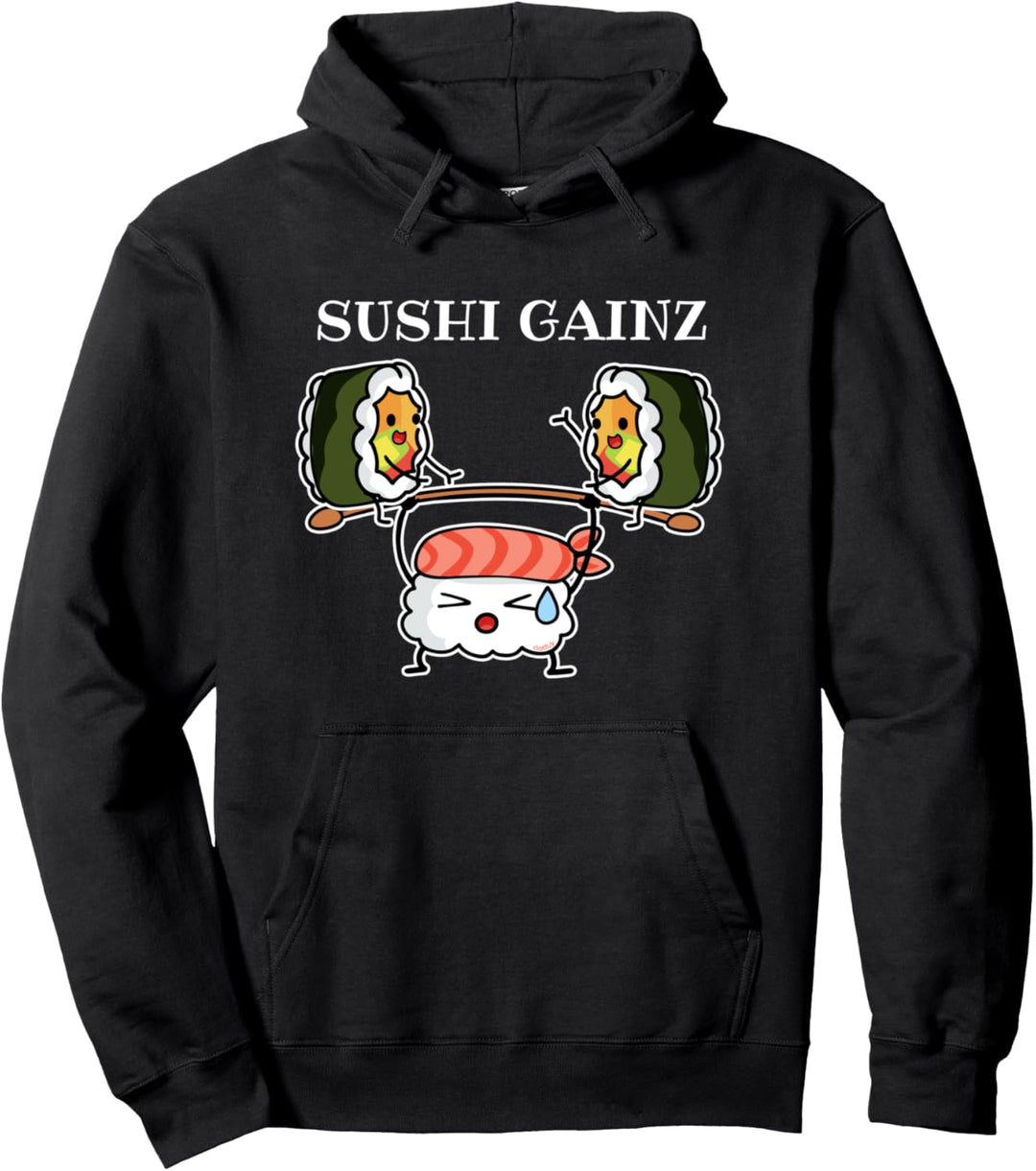 Sushi Lustiges Kawaii Japan Sushi macht Fitness Gym Pullover Hoodie