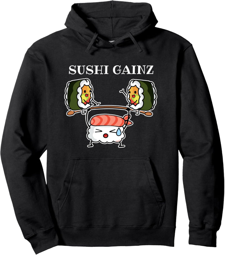 Sushi Lustiges Kawaii Japan Sushi macht Fitness Gym Pullover Hoodie
